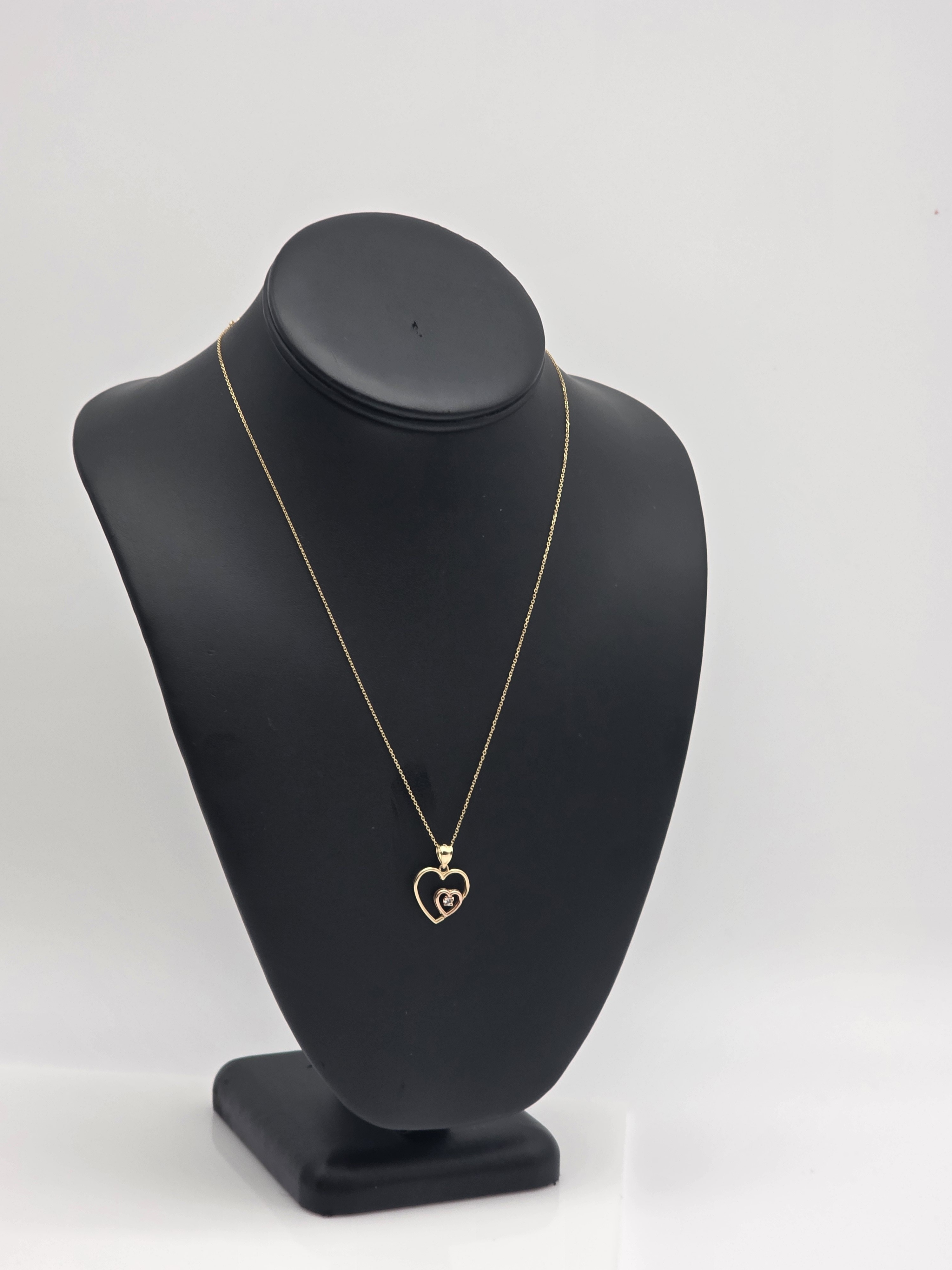 Gold Heart Pendant Necklace - Elegant Women's Jewelry 14k Yellow Gold